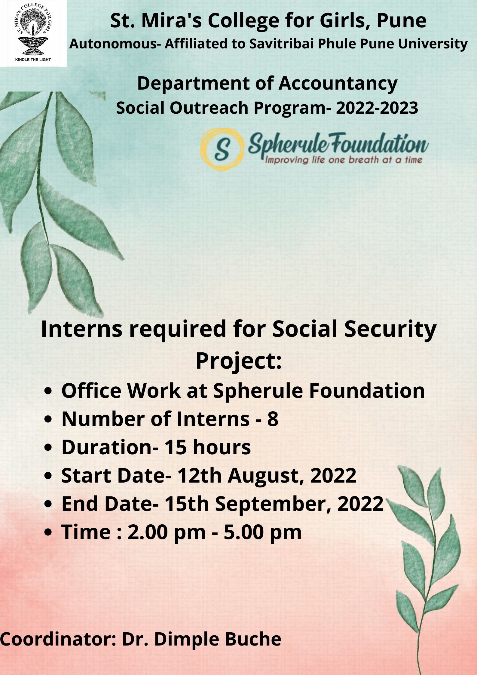 Flyer Social Outreach Internship 