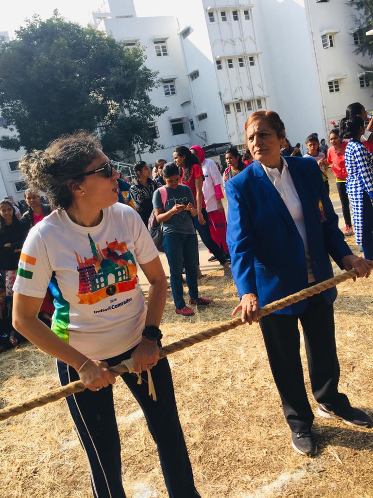 Ms. Aparna presiding over Tug Of War