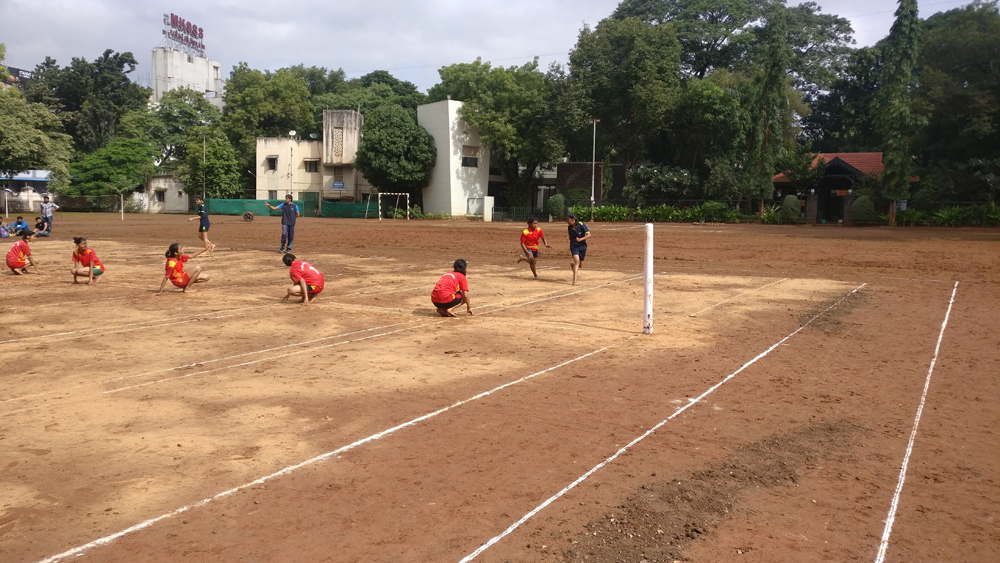 Inter Collegiate Kho-Kho Competition while playing the match 1